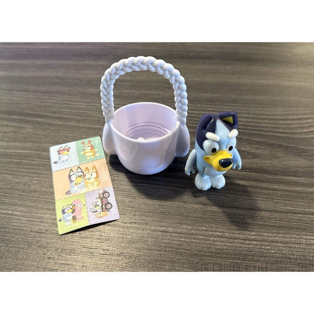 Moose Toys Bluey & Friends Toys 3" Lavender Easter Bunny Basket w/ Bluey Figure